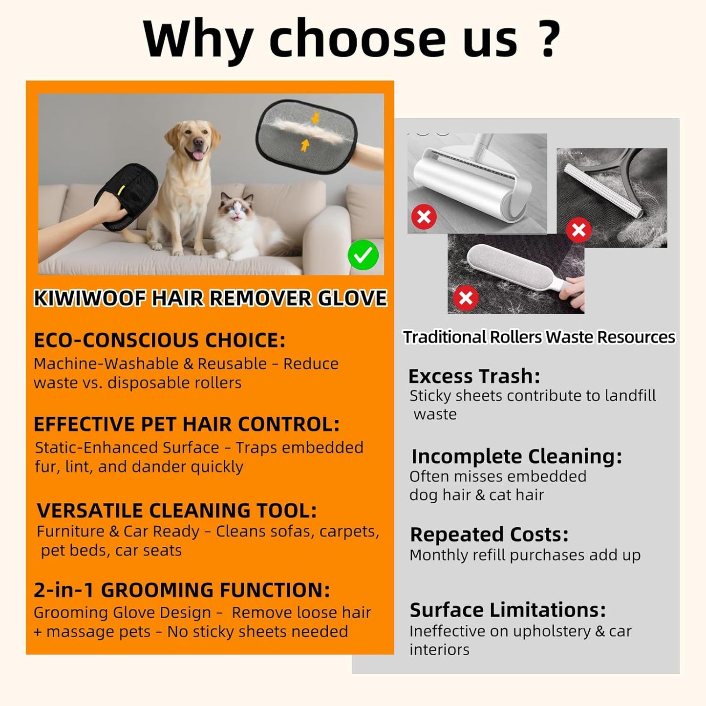 Pet Hair Magic Removal Gloves TM